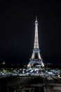 Evening Paris landscape with glittering Eiffel Tower