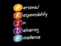 PRIDE - Personal Responsibility, acronym concept Royalty Free Stock Photo