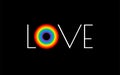 Pride rainbow flag love parade concept - love typography with pr