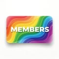 Pride rainbow membership card design with \'members\' text Royalty Free Stock Photo