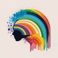 pride rainbow simple illustration. Illustration AI Generative