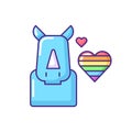 Pride rhinoceros RGB color icon
