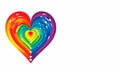 Modern Rainbow Colored Heart Illustration on White Background. Generative AI.