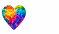 Modern Rainbow Colored Heart Illustration on White Background. Generative AI.