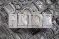 Pride word metallic Royalty Free Stock Photo