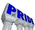 Pride Word Stone Columns Proud Confident Feeling Emotion
