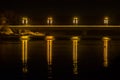 Prienai bridge lights Royalty Free Stock Photo