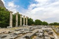 Priene, an ancient Greek city, is situated near the town of Soke, Aydin. Royalty Free Stock Photo