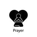 prier, meditation, human, heart icon. Element of Peace and humanrights icon. Premium quality graphic design icon. Signs and Royalty Free Stock Photo
