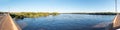 Orange River in flood at the road bridge at Prieska