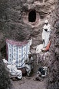 Priest at ancient christian orthodox church in lalibela ethiopia