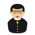 Priest Avatar Flat Icon Isolated on White