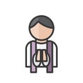 Priest avatar. Religionist people. Catholic church icon. Profile user, person. Vector illustration