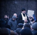 The priest blesses evromaydan activists in Ukrain