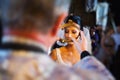 Priest blessing bride