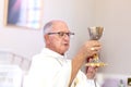 A Priest in a Catholic Church busy with prayer and mass/communion