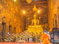 Priest is chanting in Wat Suthat Thep Wararam