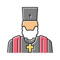 priest christianity color icon vector illustration