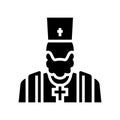 priest christianity glyph icon vector illustration