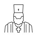 priest christianity line icon vector illustration