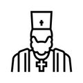 priest christianity line icon vector illustration