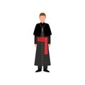 Priest church character person with black clothes and gold Royalty Free Stock Photo