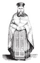 Priest, Ecclesiastical costume Greece, vintage engraving