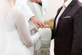 Priest blessing bride and groom Royalty Free Stock Photo