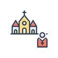 Color illustration icon for Priest, adorer and devotee Royalty Free Stock Photo