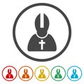 Priest Icons set Flat Graphic Design - Illustration