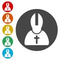 Priest Icons set Flat Graphic Design - Illustration