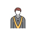 Priest line color icon. Religion. Sign for web page