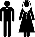 Priest and nun pictogram