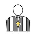 priest pastor color icon vector isolated illustration