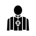 priest pastor glyph icon vector isolated illustration
