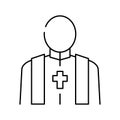 priest pastor line icon vector isolated illustration