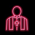 priest pastor neon glow icon illustration