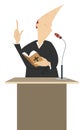 Priest Preaching at Podium. In God We Trust Royalty Free Stock Photo
