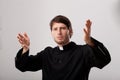 Priest is preaching a sermon Royalty Free Stock Photo