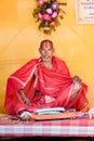 A Priest reading a Hindu Scripture Royalty Free Stock Photo