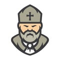 Priest Religion Vector Cartoon illustration.