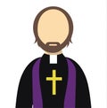 Priest/Reverend Flat Vector Isolated - Priest flat icon with a cross