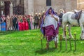 Priest Roman praying in ancient costum and rituals