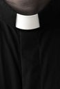 Priest`s collar close up. Royalty Free Stock Photo