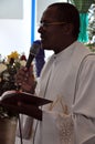 Priest speaking at Catholic mass