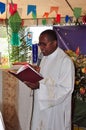 Priest speaking on Festa Junina