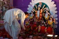 Priest worshiping in Hindu temple Royalty Free Stock Photo