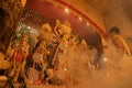 Priest worshipping Goddess Durga, Durga Puja festival celebration Royalty Free Stock Photo