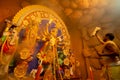 Priest worshipping Goddess Durga, Durga Puja festival celebration Royalty Free Stock Photo