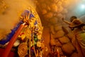 Priest worshipping Goddess Durga, Durga Puja festival celebration Royalty Free Stock Photo